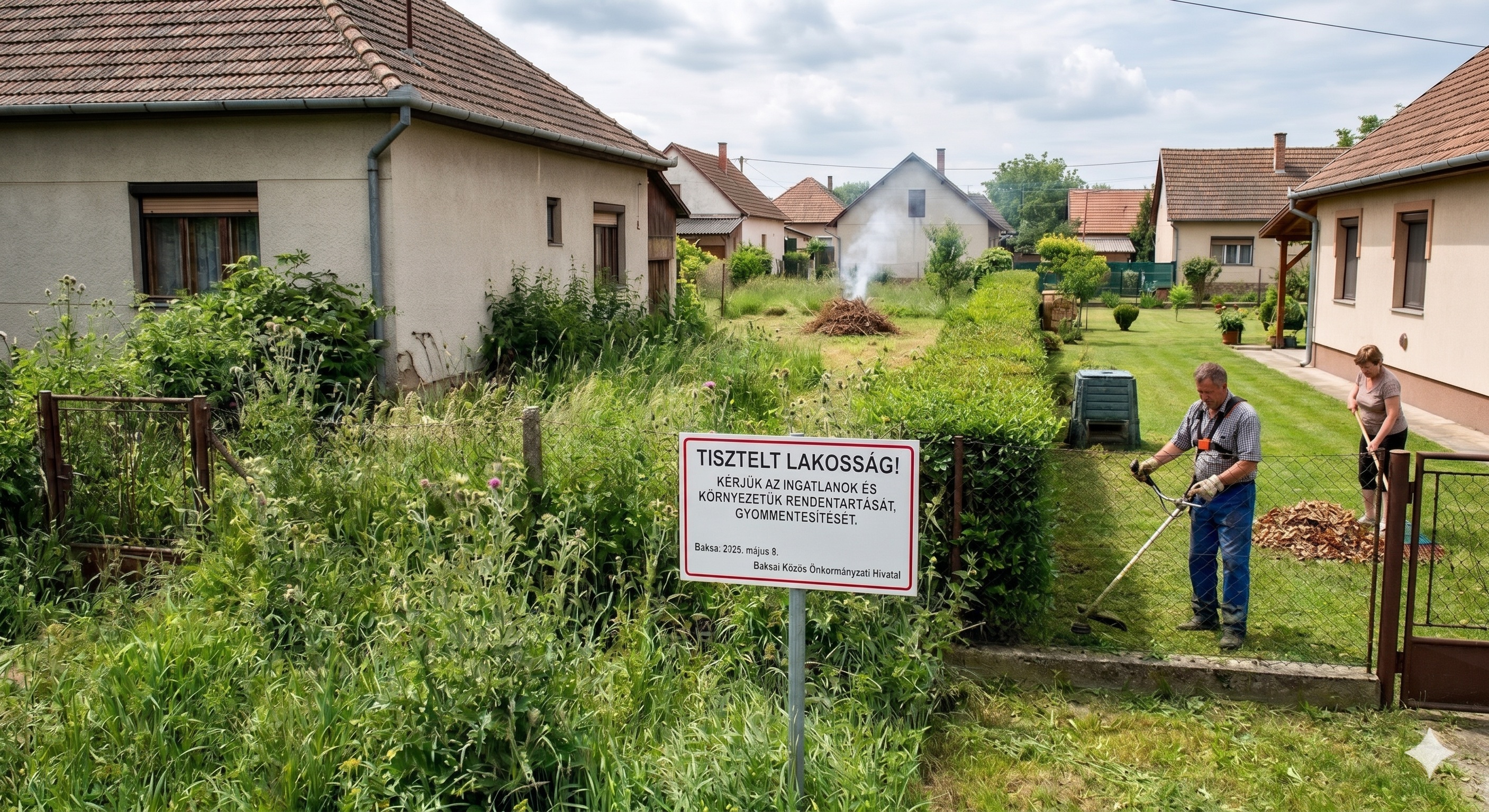 A lakossági ingatlanok tisztán tartására és gyommentesítésére vonatkozó kérés
